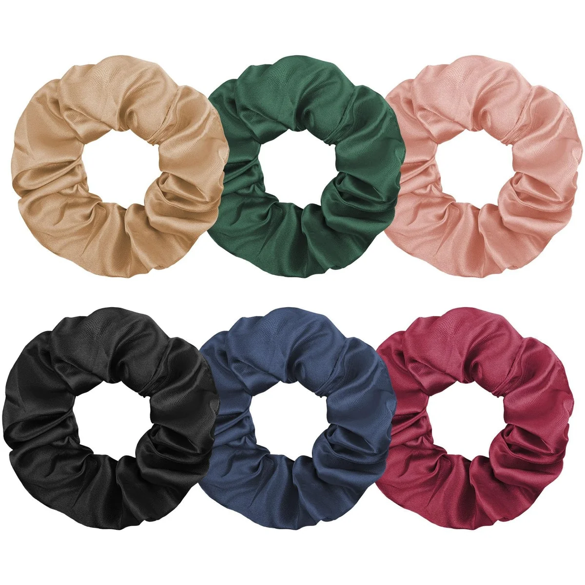 GUMKI DO WŁOSÓW SATYNOWE 6 SZTUK DUŻE SCRUNCHIE ELASTYCZNE BEZ USZKODZENIA