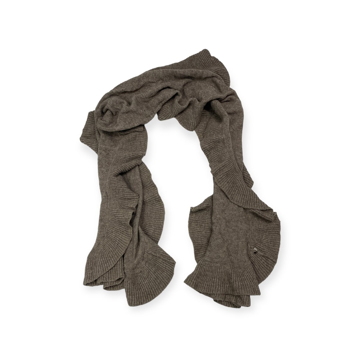 Ciepły brązowy długi szal damski