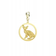 Wisiorki - Charms Złoty z Kotem Devon Rex 925 Prezent Biżuteria Kobieta DEDYKACJA - miniaturka - grafika 1