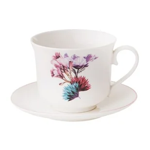 ﻿Filiżanka ze spodkiem 450ml - GARDEN AMBITION - Czekolada - miniaturka - grafika 1