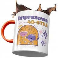 Kubki - Kubek Pomarańczowy na Urodziny 40 40ste 40-ste z Nadrukiem ze Zdjęciem + Opakowanie na prezent (wzór 02) - miniaturka - grafika 1