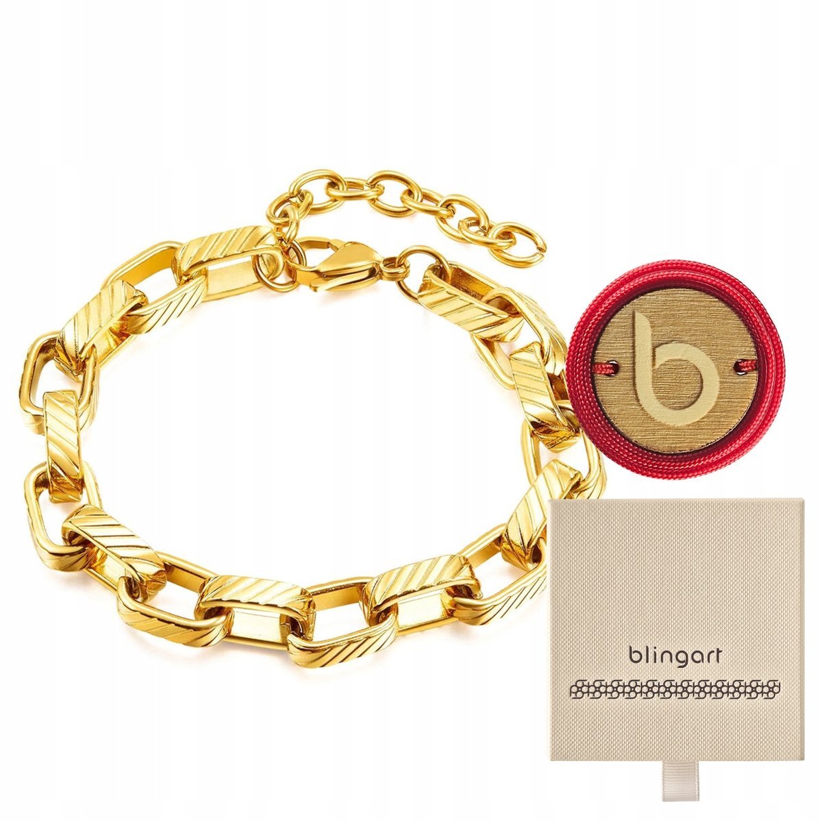 Bransoletka damska pozłacana stal chirurgiczna regulowana ankier BLINGART