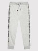Spodnie i spodenki dla dziewczynek - Tommy Hilfiger Spodnie dresowe KB0KB07492 Szary Regular Fit - miniaturka - grafika 1