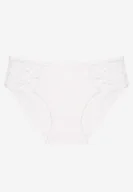 Majtki damskie - Białe Majtki z Bawełny Figi Ozdobione Koronką Talirinae - miniaturka - grafika 1