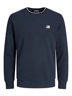 Bluzy męskie - JACK & JONES Męska bluza JCOLOGAN Sweat Crew Neck SS23, granatowy, M, granatowy blezer, M - miniaturka - grafika 1
