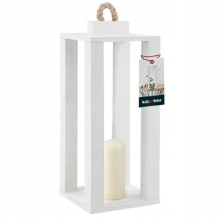 LATARNIA DREWNIANA 14x14 LAMPION NA ŚWIECE ŚWIECZNIK LATARENKA DOMU OGRODU - Świeczniki - miniaturka - grafika 1