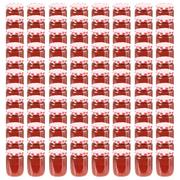 Pojemniki kuchenne - vidaXL vidaXL Szklane słoiki na dżem, biało-czerwone pokrywki, 96 szt, 230 ml - miniaturka - grafika 1