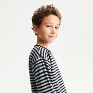 Bluzki dla chłopców - Reserved - Longsleeve w paski - czarny - miniaturka - grafika 1