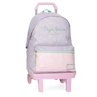 Plecaki szkolne i tornistry - Pepe Jeans Renata Plecak szkolny z przenośnym wózkiem 15,6 cala fioletowy 31x42x17,5 cm poliester 22,79 l by Joumma Bags, Fioletowy, Talla única, plecak szkolny na kółkach - miniaturka - grafika 1