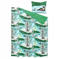 Pościel dla dzieci - SKOGSDUVA Pościel, niebieski zielony/wzór las, 150x200/50x60 cm - miniaturka - grafika 1