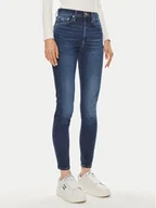 Spodnie damskie - Tommy Jeans Jeansy Sylvia DW0DW19258 Granatowy Skinny Fit - miniaturka - grafika 1
