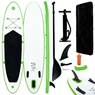 Windsurfing - VidaXL Lumarko Nadmuchiwana deska SUP z akcesoriami, zielono-biała 92731 VidaXL - miniaturka - grafika 1