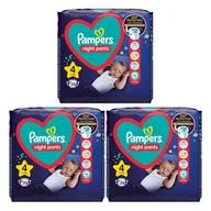 Pieluchy - 3x Pieluchomajtki PAMPERS Night Pants rozmiar 4 (9-15 kg) 25szt - miniaturka - grafika 1