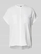 Bluzki damskie - Bluzka lniana o kroju relaxed fit z krótkim rękawem - miniaturka - grafika 1