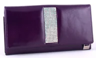 Portfele - CV 140 Swarovski kolekcja Giovani skórzany portfel damski fioletowy CV 140 - miniaturka - grafika 1