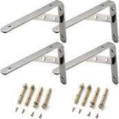 Zawiasy, okucia i inne akcesoria - 4 sztuki wytrzymałych wsporników półek - uniwersalne metalowe stojaki na kwiaty do ogrodu i wystroju domu (200 x 140 mm) - miniaturka - grafika 1