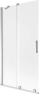 Mexen Velar parawan nawannowy 2-skrzydłowy rozsuwany 100 x 150 cm, szron, chrom - 896-100-000-31-01 - Parawany nawannowe - miniaturka - grafika 1