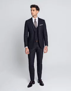 spodnie do zestawu monreale bordo slim fit - Spodnie męskie - miniaturka - grafika 1