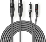 Kable - Kabelis Nedis 2x XLR F - 2x RCA M 1.5m 5412810295845 COTH15230GY15 - miniaturka - grafika 1