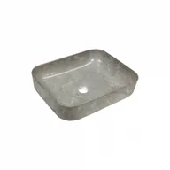 Umywalki - INVENA UMYWALKA NABLATOWA FLORINA INVENA TREND 51CM PROSTOKĄTNA EFEKT MARMUR SZARA POŁYS - miniaturka - grafika 1