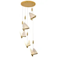 Lampy sufitowe - KKST Dekoracyjna LAMPA wisząca designerska OPRAWA zwis LED 4W 3000K pszczoły kaskada złota KKSMP0090-5 gold - miniaturka - grafika 1