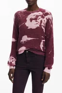 Koszulki i topy damskie - Różowy sweter damski Desigual - DESIGUAL - miniaturka - grafika 1