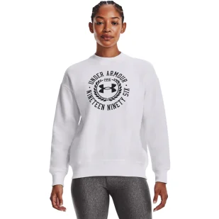 Damska bluza dresowa nierozpinana UNDER ARMOUR Rival Fleece Crest Graphic Crew - Kurtki i kamizelki sportowe damskie - miniaturka - grafika 1