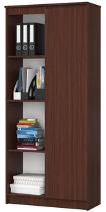 REGAŁ BIUROWY R 80 cm CLP 1 DRZWI 4 PÓŁKI WENGE - Regały biurowe - miniaturka - grafika 7