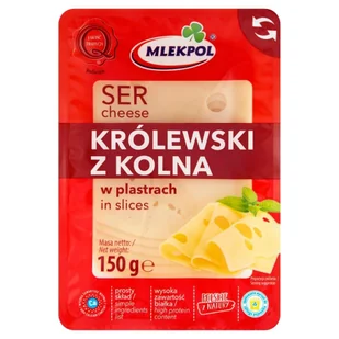 Mlekpol Ser żółty Królewski z Kolna plastry - Sery - miniaturka - grafika 1
