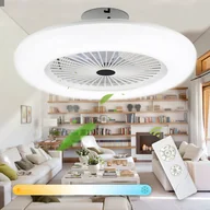 Wentylatory sufitowe - Jopassy Wentylator Sufitowy 80w Lampa Sufitowa Zdalne Sterowanie Timer Ściemnialny Wentylator LED Nowoczesny - miniaturka - grafika 1