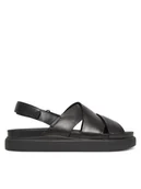 Sandały damskie - Clarks Sandały Aristella Sun 26181255 Czarny - miniaturka - grafika 1