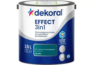 Farba Lateksowa Plamoodporna Effect 3IN1 2.5L Szmaragdowy Dekoral - Farby wewnętrzne - miniaturka - grafika 1