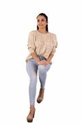 Swetry damskie - Merribel Marynesta Beige sweter damski - miniaturka - grafika 1