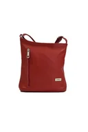 Torebki damskie - Skórzana torebka listonoszka czerwona - miniaturka - grafika 1