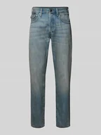 Spodnie męskie - Jeansy o kroju regular tapered fit z efektem znoszenia model ‘FWD’ - miniaturka - grafika 1