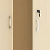 Szafy biurowe - B2B Partner Szafa szatniowa Mirelli A+ z wysuwanym wieszakiem, 800 x 400 x 1800 mm, brzoza CF-CB03, CD060 - miniaturka - grafika 1