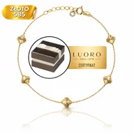 Bransoletki - BRANSOLETKA ZŁOTA 585 14K KONICZYNKA DIAMENTOWANA 17 CM REGULOWANA - miniaturka - grafika 1