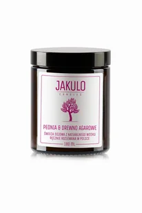Świeca sojowa - Peonia i Drewno Agarowe 180ml / JAKULO - Świece - miniaturka - grafika 1