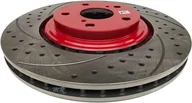 Tarcze hamulcowe - Przednia WIERCONA nacinana tarcza hamulcowa RED Toyota Sienna 2011- - miniaturka - grafika 1