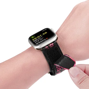 Dux Ducis Strap (Outdoor  Version) pasek Apple Watch Ultra, SE, 8, 7, 6, 5, 4, 3, 2, 1 (49, 45, 44, 42  mm) nylonowa opaska bransoleta czarno-czerwony - Akcesoria do smartwatchy - miniaturka - grafika 8