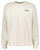 Bluzy męskie - Wrangler Bluza męska Graphic Crew Sweatshirts, Worn White, XL - miniaturka - grafika 1