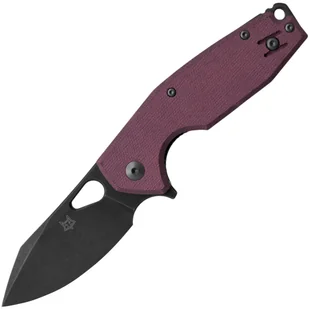 Fox-Knives FOX/VOX YARU NÓŻ SKŁADANY STAL NIERDZEWNA M398 PVD SW OSTRZE, MICARTA BURGUNDY PŁÓTNO RĘK - Noże - miniaturka - grafika 1