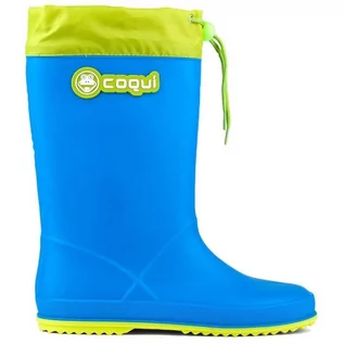 Buty dla dziewczynek - Kalosze Coqui Rainy Collar Jr 8509-100-4713 niebieskie - grafika 1