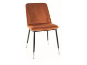 Krzesła - Krzesło tapicerowane do jadalni JILL VELVET cynamon SIGNAL - miniaturka - grafika 1