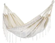 Hamaki - Dwuosobowy hamak ogrodowy bujak huśtawka leżak 200x150cm boho beżowy - miniaturka - grafika 1