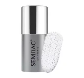Lakiery hybrydowe - Semilac Semilac T20 Top do lakierów hybrydowych Top No Wipe Black Spinkles 7ml - miniaturka - grafika 1