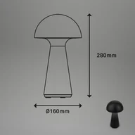 Lampy stojące - Briloner Akumulatorowa lampa stołowa LED Fungo, akumulatorowa, czarna - miniaturka - grafika 1