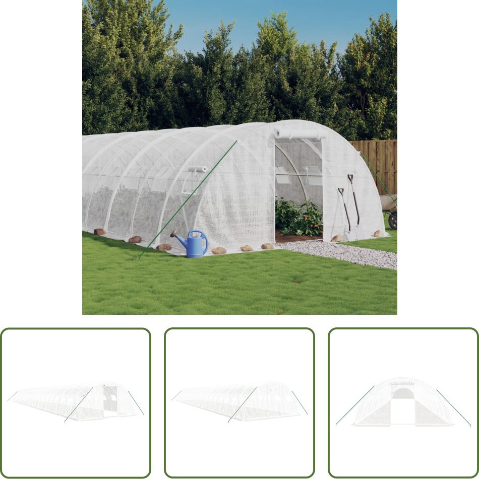 Szklarnia Living Store ze stalową ramą biała 88 m² 22x4x2 m