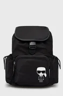 Plecaki - Karl Lagerfeld plecak 225W3001 damski kolor czarny duży z aplikacją - miniaturka - grafika 1