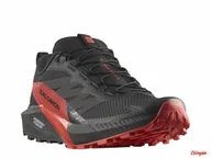 Buty trekkingowe męskie - Buty do biegania Salomon Sense Ride 5 BLACK/FIERY RED/BLACK - miniaturka - grafika 1